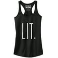 thumbnail image 1 of Junior's CHIN UP Lit  Racerback Tank Top Black X Large, 1 of 4