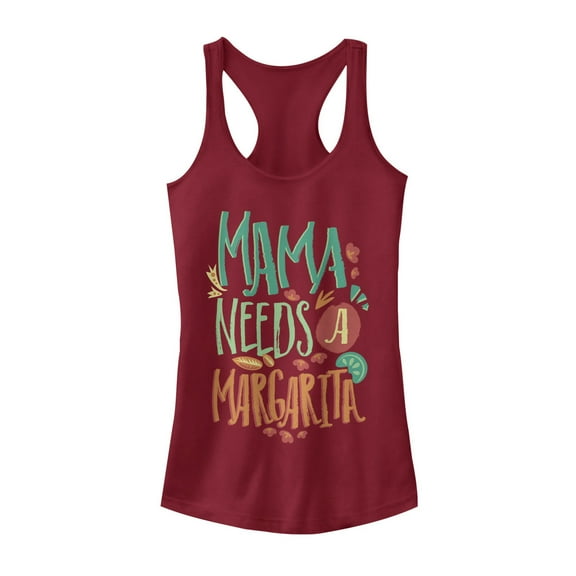 Junior's CHIN UP Mama Needs a Margarita  Racerback Tank Top Scarlet X Large