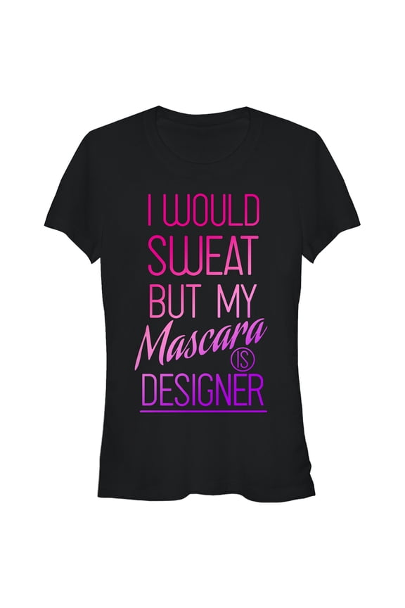 Junior's CHIN UP Mascara is Designer  Graphic Tee Black Medium