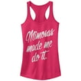 thumbnail image 1 of Junior's CHIN UP Mimosas Made Me  Racerback Tank Top Dark Pink 2X Large, 1 of 3