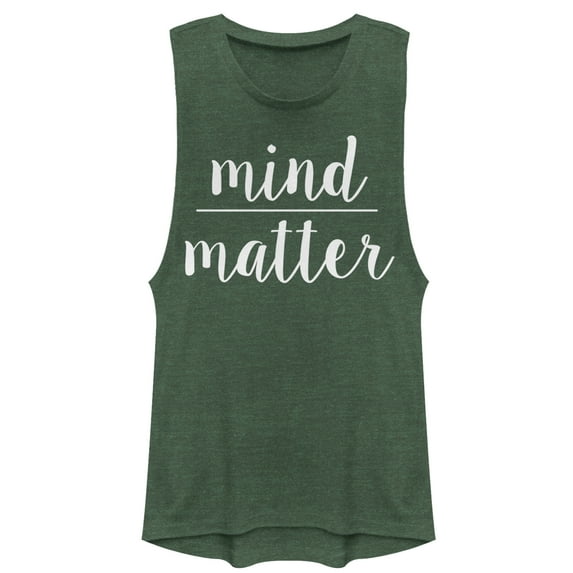 Junior's CHIN UP Mind Over Matter Festival Muscle Graphic Tee Pine Green Heather Small
