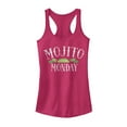 thumbnail image 1 of Junior's CHIN UP Mojito Monday  Racerback Tank Top Dark Pink Medium, 1 of 3