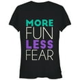 thumbnail image 1 of Junior's CHIN UP More Fun Less Fear  Graphic Tee Black Small, 1 of 2