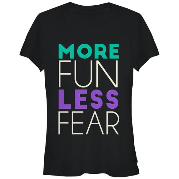 Junior's CHIN UP More Fun Less Fear Graphic Tee Black Small