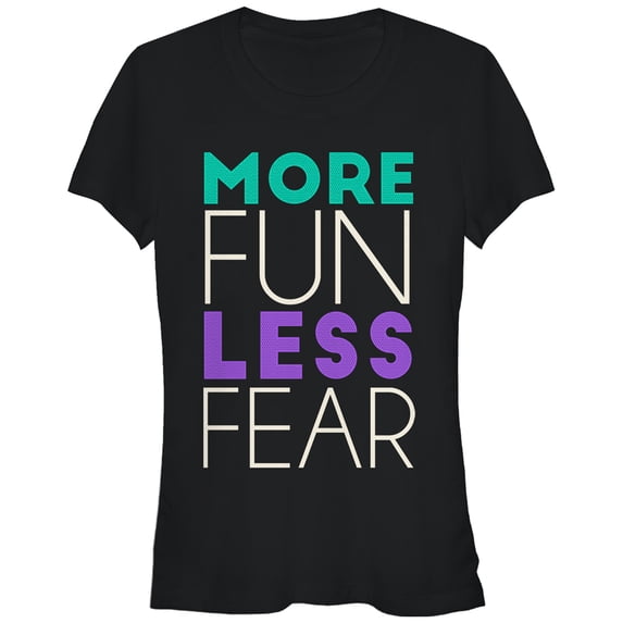 Junior's CHIN UP More Fun Less Fear Graphic Tee Black X Large