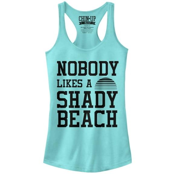 Junior's CHIN UP Nobody Likes a Shady Beach Racerback Tank Top Cancun Medium