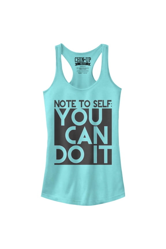 Junior's CHIN UP Note to Self You Can Do It Racerback Tank Top Cancun Small