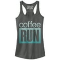 thumbnail image 1 of Junior's CHIN UP On a Coffee Run  Racerback Tank Top Charcoal Large, 1 of 3