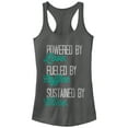 thumbnail image 1 of Junior's CHIN UP Powered by Love Fueled by Coffee  Racerback Tank Top Charcoal Large, 1 of 3