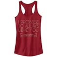 thumbnail image 1 of Junior's CHIN UP Promise to Love You in Basketball  Racerback Tank Top Scarlet Small, 1 of 3