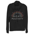 thumbnail image 1 of Junior's CHIN UP Radiate Positivity Rainbow  Cowl Neck Sweatshirt Black 2X Large, 1 of 3