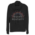 thumbnail image 1 of Junior's CHIN UP Radiate Positivity Rainbow Cowl Neck Sweatshirt Black X Large, 1 of 3