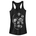 thumbnail image 1 of Junior's CHIN UP Rose Skull Portrait  Racerback Tank Top Black X Small, 1 of 4