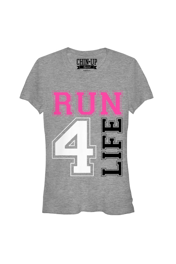 Junior's CHIN UP Run For Life Graphic Tee Athletic Heather Small