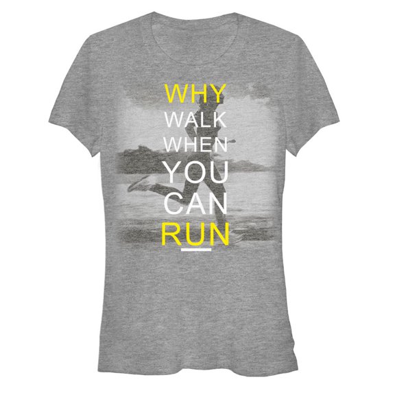 Junior's CHIN UP Runner Graphic Tee Athletic Heather 2X Large