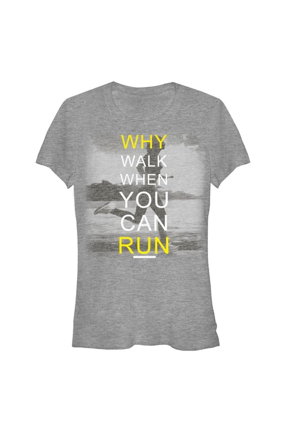 Junior's CHIN UP Runner Graphic Tee Athletic Heather Small
