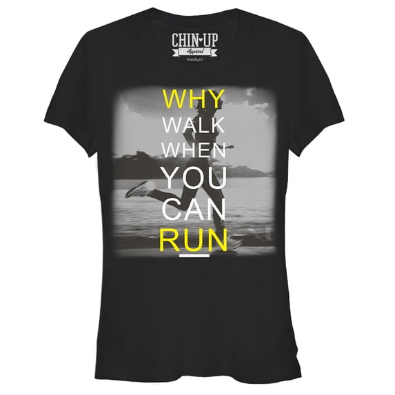 Junior's CHIN UP Runner Graphic Tee Black Large