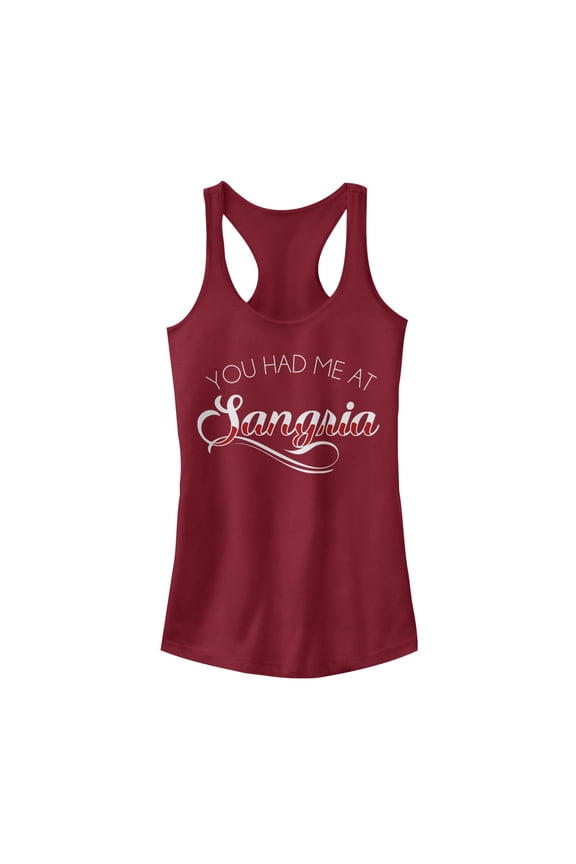 Junior's CHIN UP Sangria Me Racerback Tank Top Scarlet X Large
