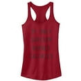 thumbnail image 1 of Junior's CHIN UP Sarcasm Burns Calories  Racerback Tank Top Scarlet Small, 1 of 3