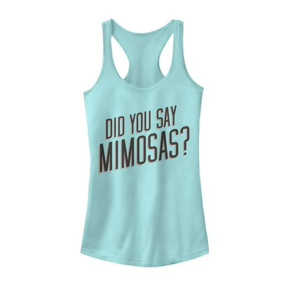 Junior's CHIN UP Say Mimosas Racerback Tank Top Cancun Small