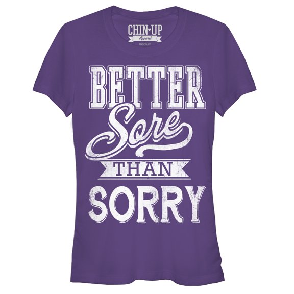 Junior's CHIN UP Sore Not Sorry Graphic Tee Purple Medium