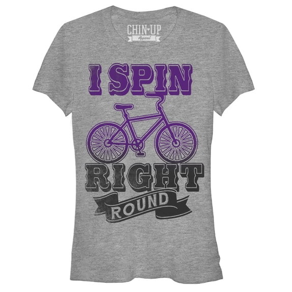 Junior's CHIN UP Spin Right Round Graphic Tee Athletic Heather 2X Large