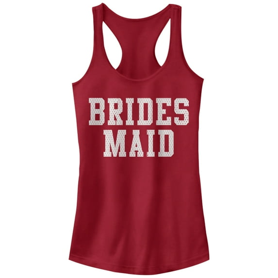Junior's CHIN UP Sporty Bridesmaid Racerback Tank Top Scarlet Small