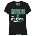 thumbnail image 1 of Junior's CHIN UP Sporty Muscles and Mascara  Graphic Tee Black 2X Large, 1 of 2