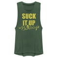 thumbnail image 1 of Junior's CHIN UP Suck it up Buttercup Festival Muscle Graphic Tee Pine Green Heather Medium, 1 of 3