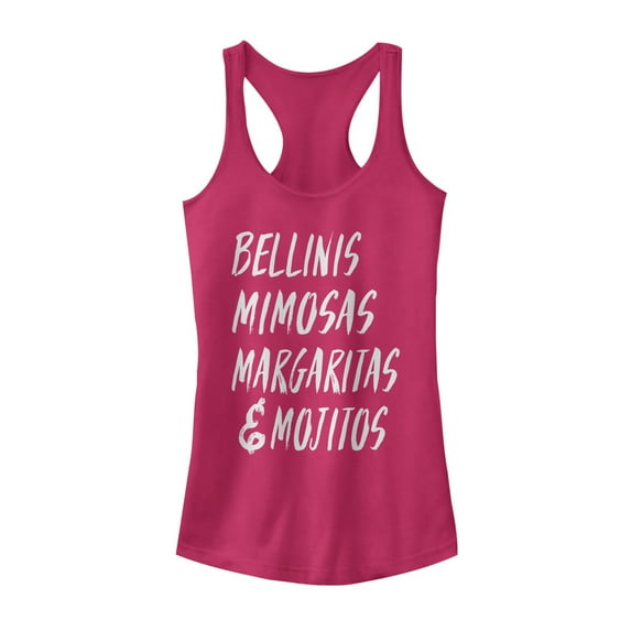 Junior's CHIN UP Summer Cocktails Racerback Tank Top Dark Pink Medium