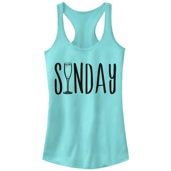 Junior's CHIN UP Sunday Champagne Brunch Racerback Tank Top Cancun 2X Large