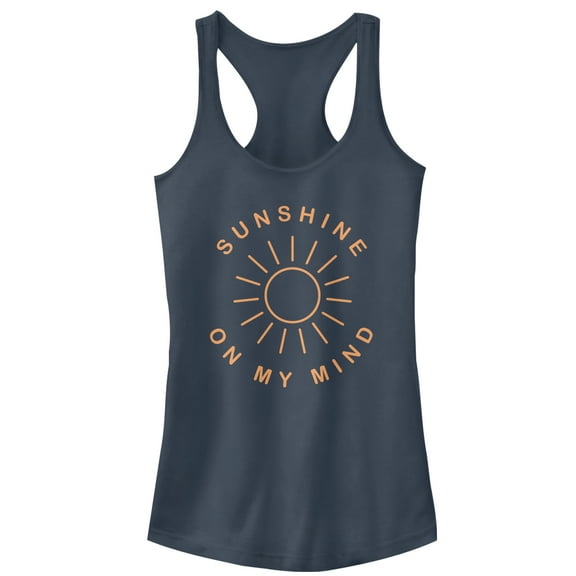 Junior's CHIN UP Sunshine On My Mind Racerback Tank Top Indigo Medium