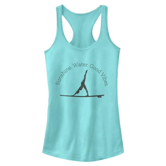 Junior's CHIN UP Sunshine Water Vibes Racerback Tank Top Cancun Large