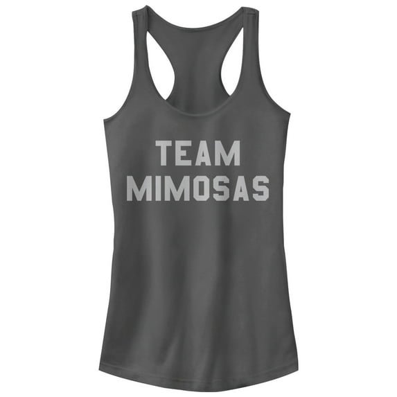 Junior's CHIN UP Team Mimosas Racerback Tank Top Charcoal Large