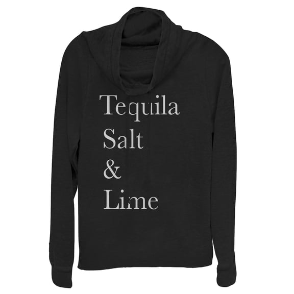 Junior's CHIN UP Tequila Essentials Cowl Neck Sweatshirt Black X Large