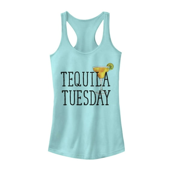 Junior's CHIN UP Tequila Tuesday Racerback Tank Top Cancun Medium