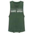 thumbnail image 1 of Junior's CHIN UP Thick Thighs Save Lives  Festival Muscle Graphic Tee Pine Green Heather X Large, 1 of 3