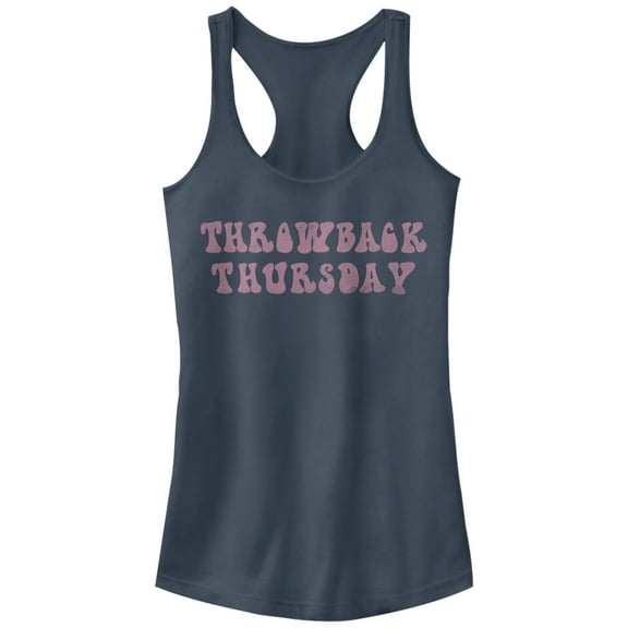 Junior's CHIN UP Throwback Thursday  Racerback Tank Top Indigo Medium