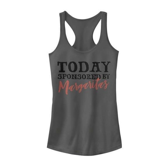 Junior's CHIN UP Today Sponsored by Margaritas  Racerback Tank Top Charcoal Small