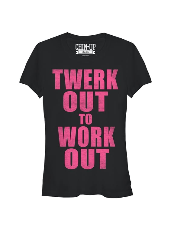 Junior's CHIN UP Twerk Out Graphic Tee Black Large