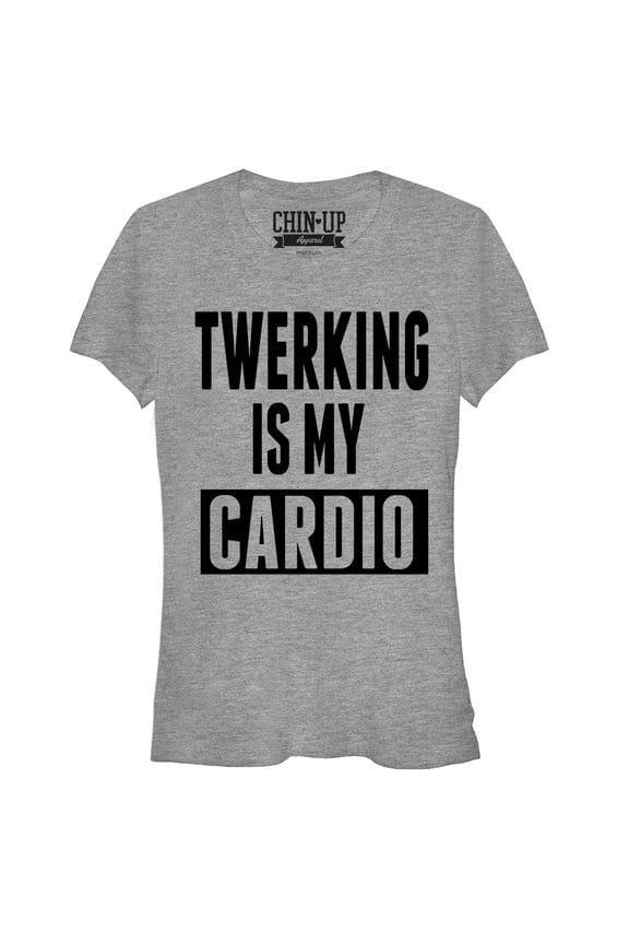 Junior's CHIN UP Twerking is my Cardio Graphic Tee Athletic Heather Small