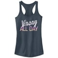 thumbnail image 1 of Junior's CHIN UP Vacay All Day Racerback Tank Top Indigo Large, 1 of 3