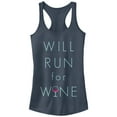 thumbnail image 1 of Junior's CHIN UP Will Run For Wine Glass  Racerback Tank Top Indigo Large, 1 of 3