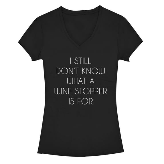 Junior's CHIN UP Wine Stopper Confusion Graphic Tee Black Large