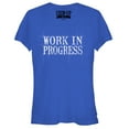 thumbnail image 1 of Junior's CHIN UP Work in Progress  Graphic Tee Royal 2X Large, 1 of 2