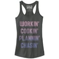 thumbnail image 1 of Junior's CHIN UP Working Cooking Planning Chasing  Racerback Tank Top Charcoal Small, 1 of 3