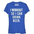 thumbnail image 1 of Junior's CHIN UP Workout for Beer  Graphic Tee Royal Small, 1 of 2