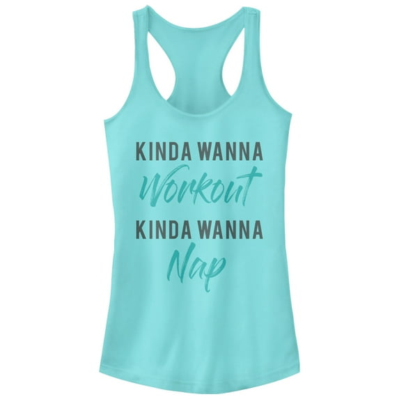 Junior's CHIN UP Workout or Nap Racerback Tank Top Cancun 2X Large