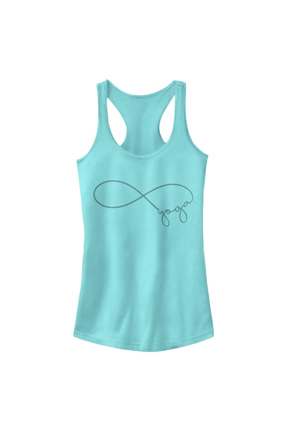 Junior's CHIN UP Yoga Forever Racerback Tank Top Cancun Large