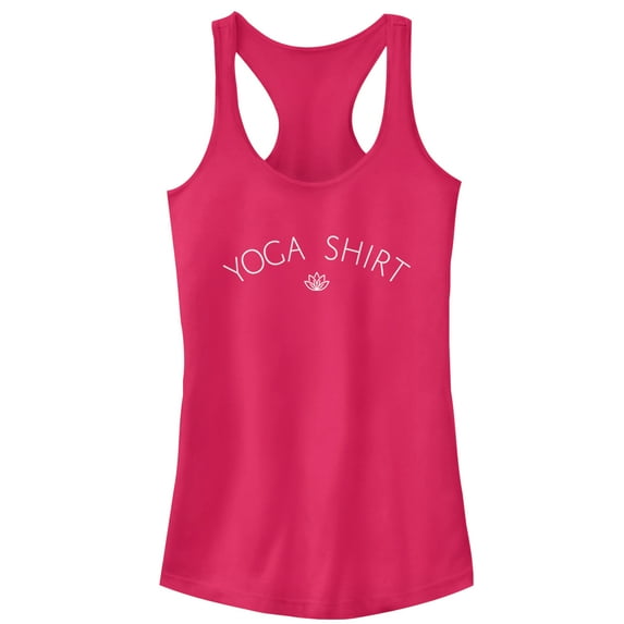 Junior's CHIN UP Yoga Shirt Lotus Racerback Tank Top Dark Pink 2X Large